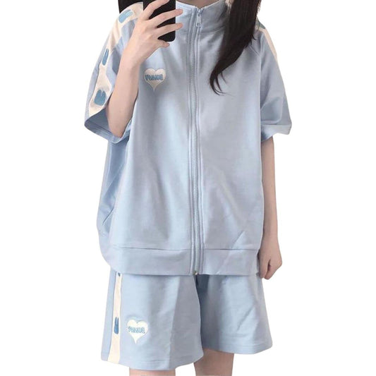[Liberte555] Landmine Clothing, Jersey, Women's Top and Bottom Set, Landmine, Subculture Landmine, Light Blue, Subculture, Angel Area