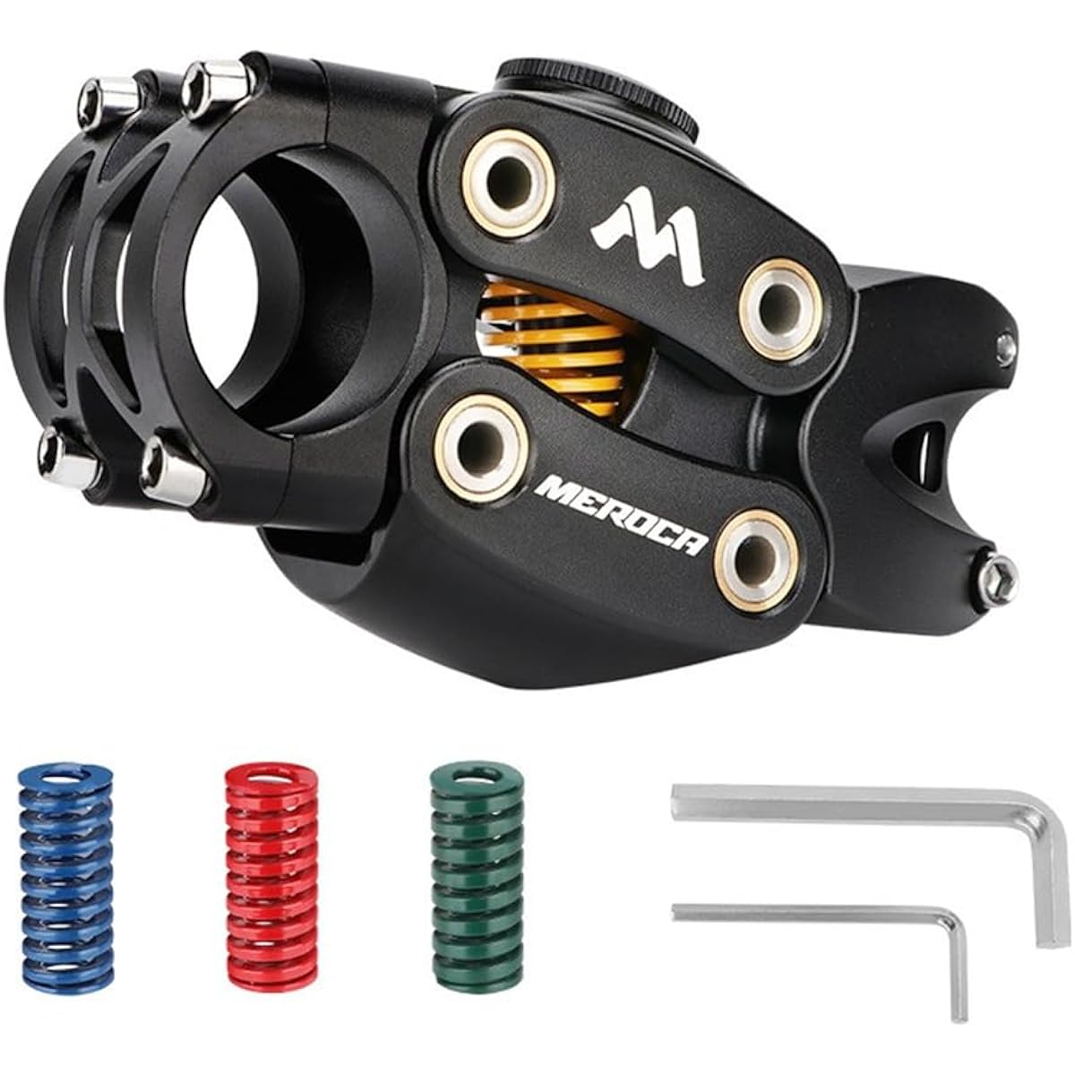Bicycle Handlebar Shock Absorber (Shock Stop) Suspension Stem Bicycle Shock Absorption Bike Handlebar Stem Road Gravel Hybrid E-Bike 7 Degree 90mm Shock Absorber Stem