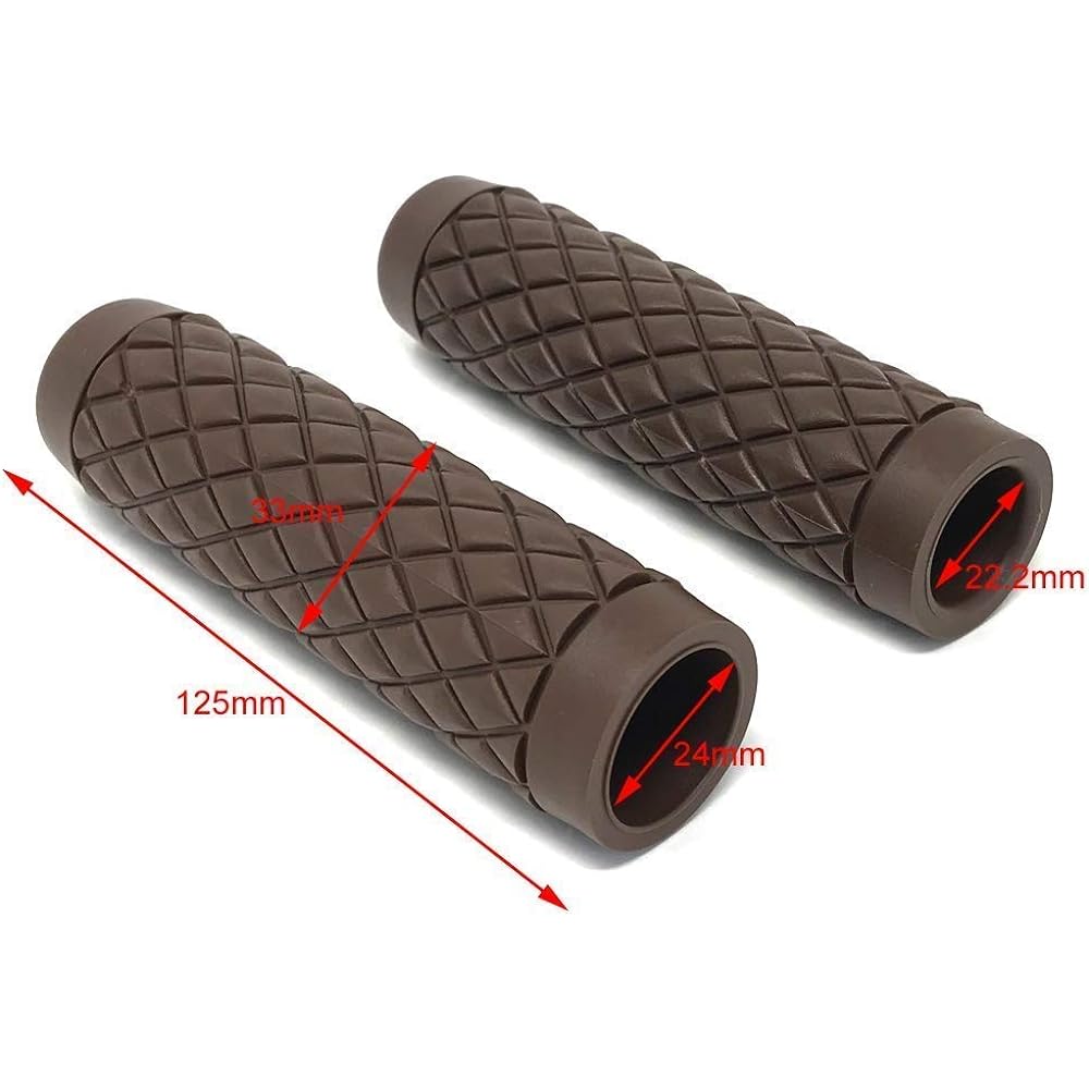 Motorcycle hand grip 22mm (7/8 inch) brown scrambler brat bike soft touch