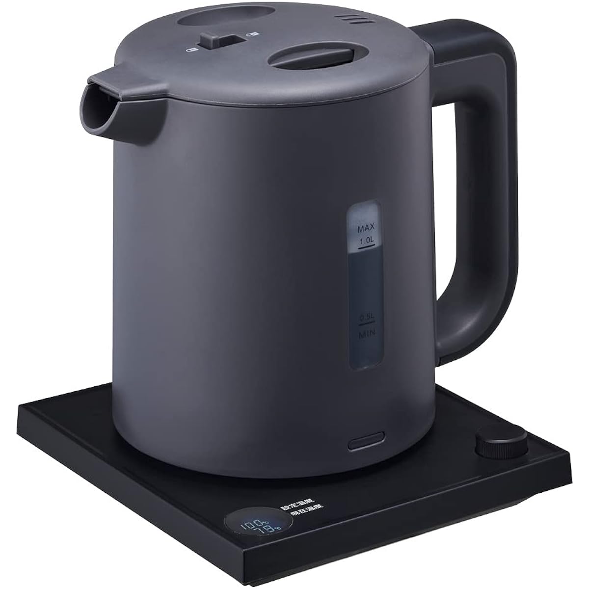 Doshisha Electric Kettle 1.0L Temperature Setting in 1℃ Steps Gray Pieria