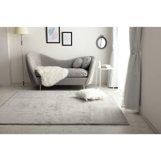 Ikehiko Rug Carpet Mat Rectangle Lapias Pearl Gray Approx. 200 x 250cm Simple Plain Soft Fluffy Soft Touch Feminine #3987819