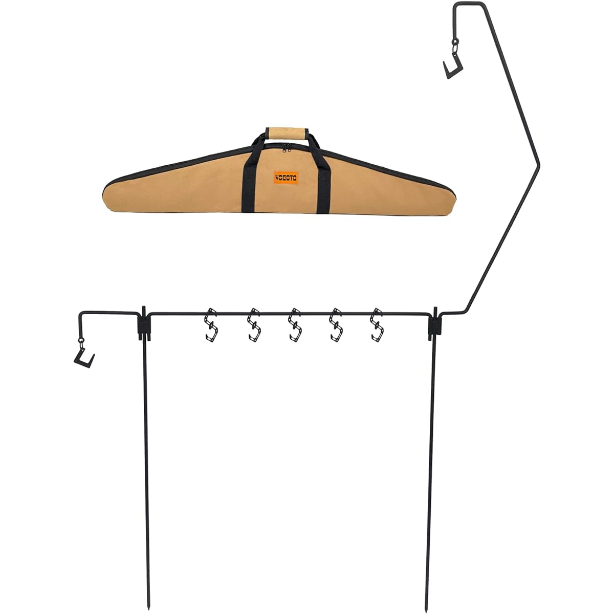 [YOGOTO] 2nd Generation Lantern Stand, Outdoor Lantern Pole, Drive-In Lantern Hanger, Steel Hanging Rack, Camping, BBQ, Sturdy, Comes with Dedicated Storage Case, Hook Included, Multifunctional