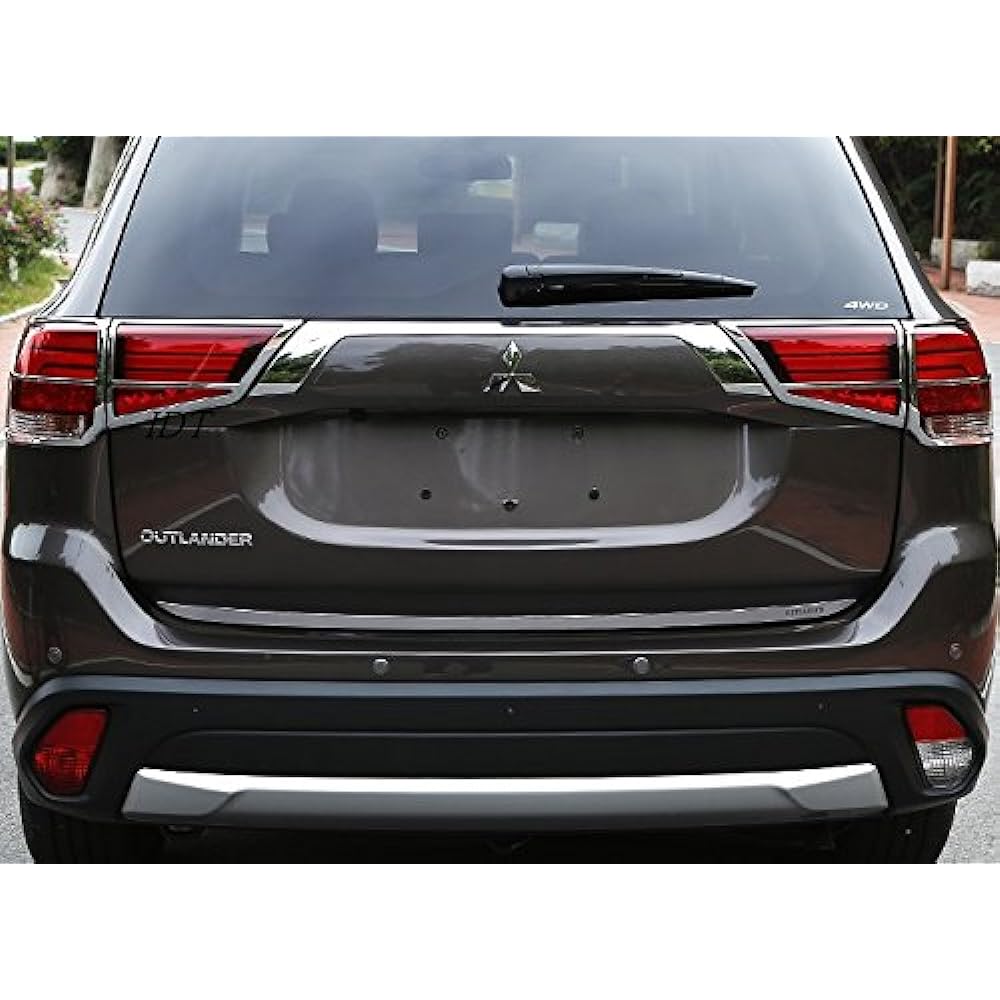 [Mini cloth included] Mitsubishi New Late Outlander Plated Tail Lamp Ring Type 2 Rim Bezel Panel Mirror Cover Mall Eyeline Parts Dress Up Garnish Rear Exterior ABS Tail Light Back Lamp Turn Signal Back Fog Tail Back Light Rear Tail