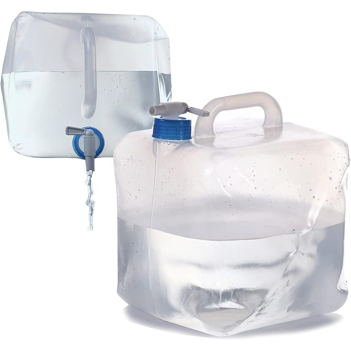 Happiest Water Tank 10L x 2 with Cock Poly Tank Foldable Compact Water Bag Tank Water Storage Water Supply Emergency Reserve Water Bag Emergency Disaster Prevention Disaster Outdoor (10L: Set of 2)