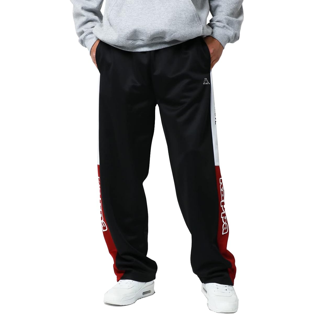 [Kappa] Men's Jersey Bottom Pants Side Color Switching Logo Tape Pants Room Wear Loungewear