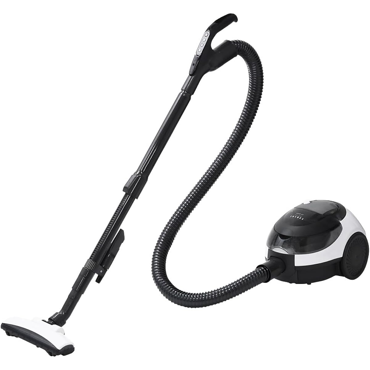 UPstore Vacuum Cleaner, Paper Bag Type, Powerful Suction, Lightweight, Compact, Handheld Switch, For Single Living, Washable, Expandable Pipe, Suction Port for Gap Areas (Black/White)