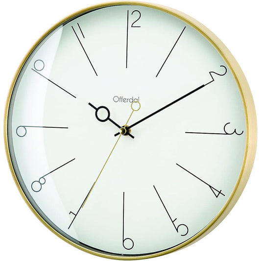 Interform Wall Clock CL-3882 Manon Gold White Modern Elegant Stylish Diameter 29cm