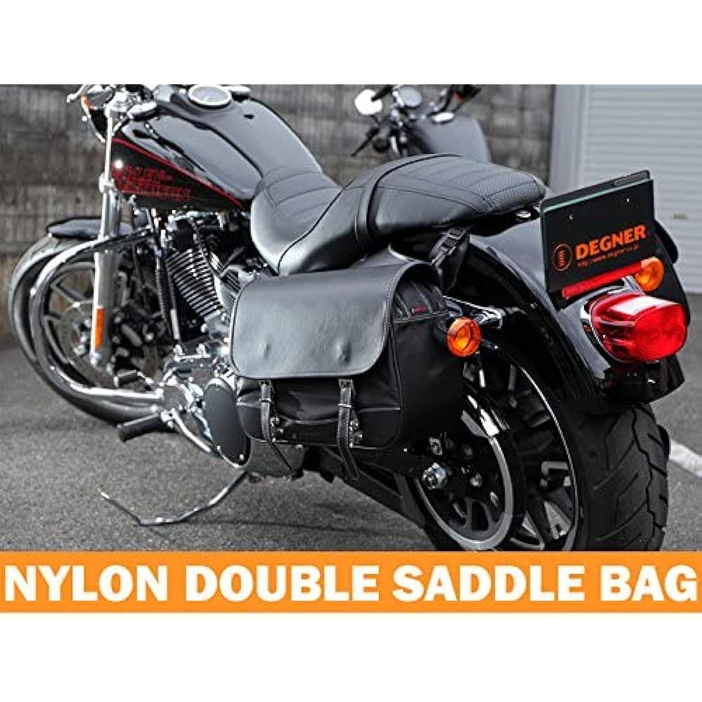 DEGNER Double Saddle Bag Nylon Double Saddle Bag 14L (one side) x 2 Black NB-4B