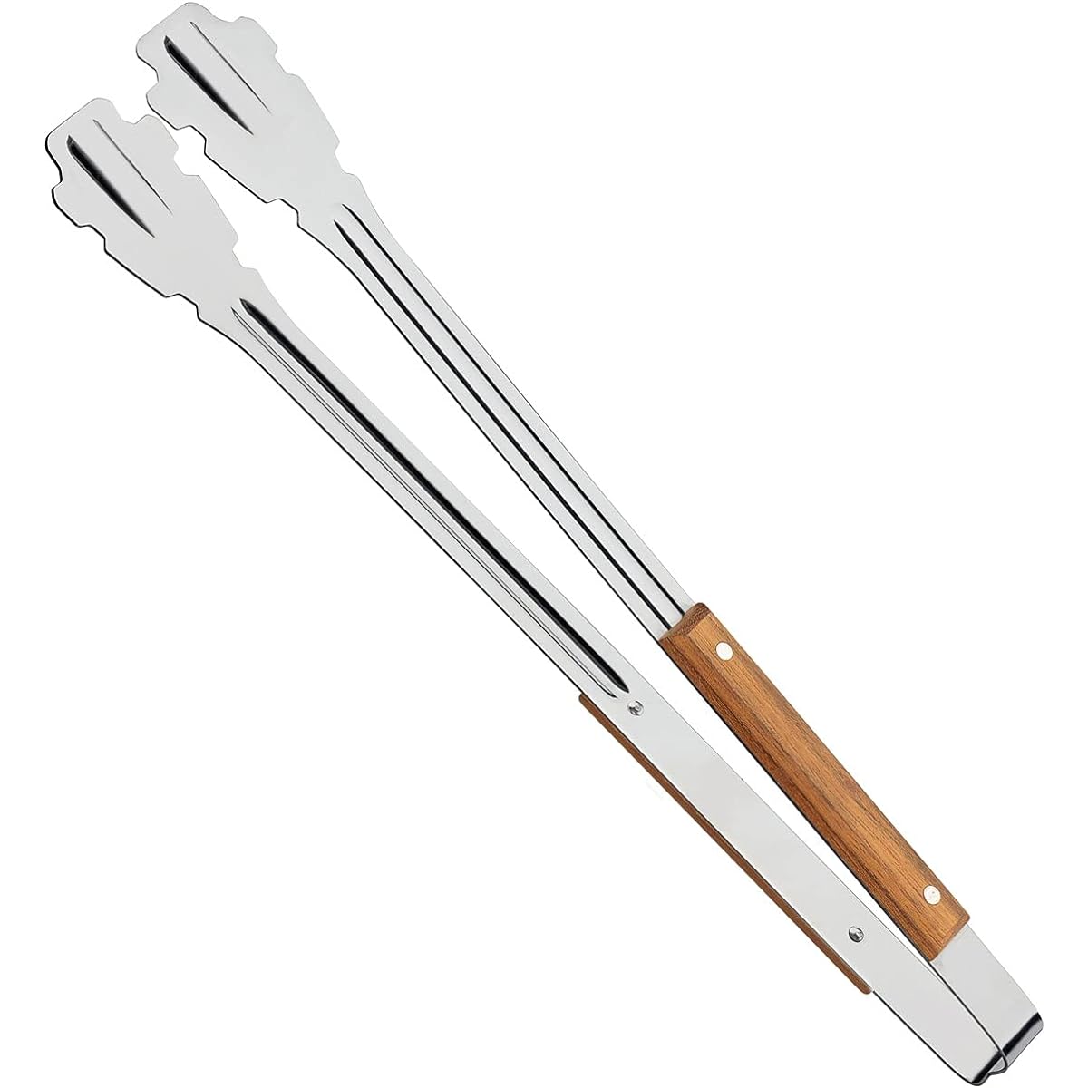 Tramontina Dynamic Natural Wood Handle Charcoal Tongs 47cm Churrasco Tool Durable Stainless Steel Specifications Outdoor Barbecue Respect for the Aged Day Housewarming Gift Made in Brazil 26467/100 TRAMONTINA