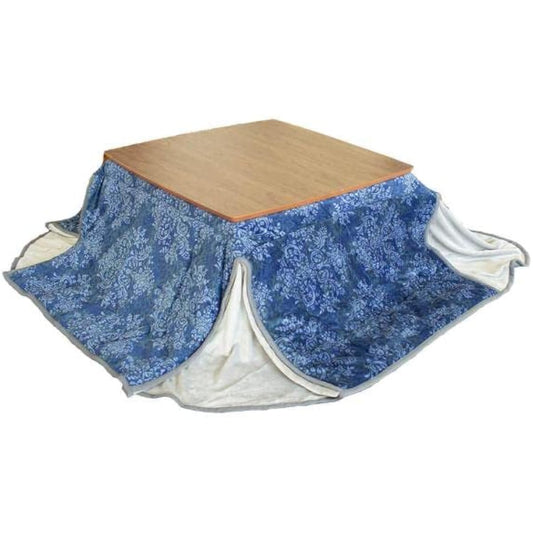 Comforea Kotatsu Comforter, Space Saving, Single Item, Warm, Heat Retention, Ornament Pattern, For Winter, Microfiber, Back Plain, Flannel, Neat, Compact, 180X220cm, Navy