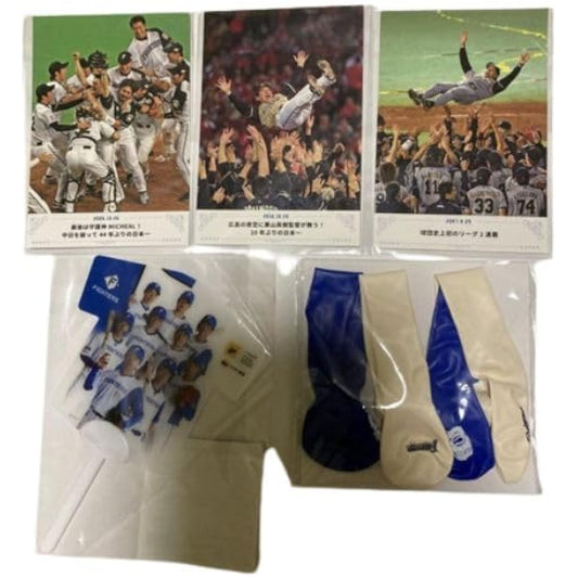 Hokkaido Nippon-Ham Fighters luxury 5-piece set (memorial photo card, rocket balloon, mini fan)