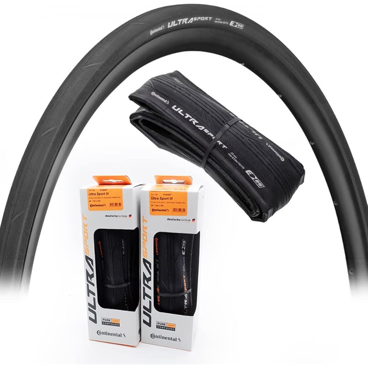 Continental Ultra Sport 3 Black-Black 700×25C FB (0150457) Bicycle Tire: Black CONTINENTAL [Parallel Import]