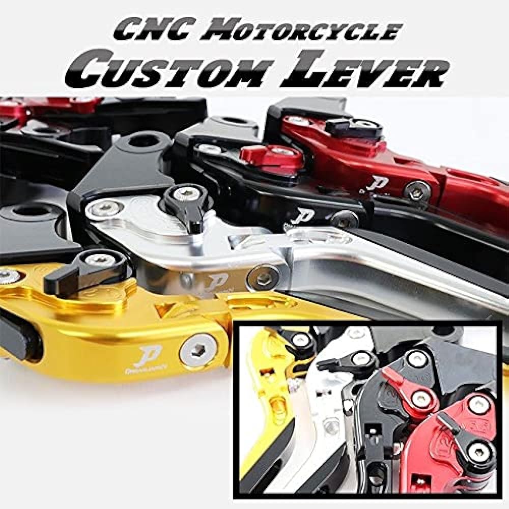 Motorcycle CNC machined brake clutch lever left and right set Honda Jade Magna Hornet and others [Dream-Japan] 4 colors [a379] Foldable & angle & telescopic adjustment function included (Silver)