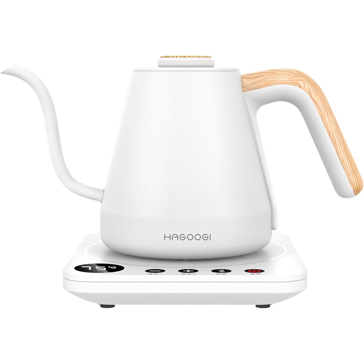 HAGOOGI Electric Kettle 0.8L Narrow Mouth 1200W Coffee Pot Temperature Adjustment (1℃ increments) 40~100℃ Range/Heat Keeping Function (30 Minutes)/Empty Cooking Prevention/PSE Certified Drip Compact Easy to Clean