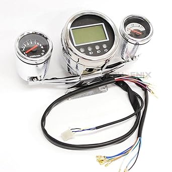 ATV ATV ATV Quad Trike LCD Digital 3 Row Meter Round