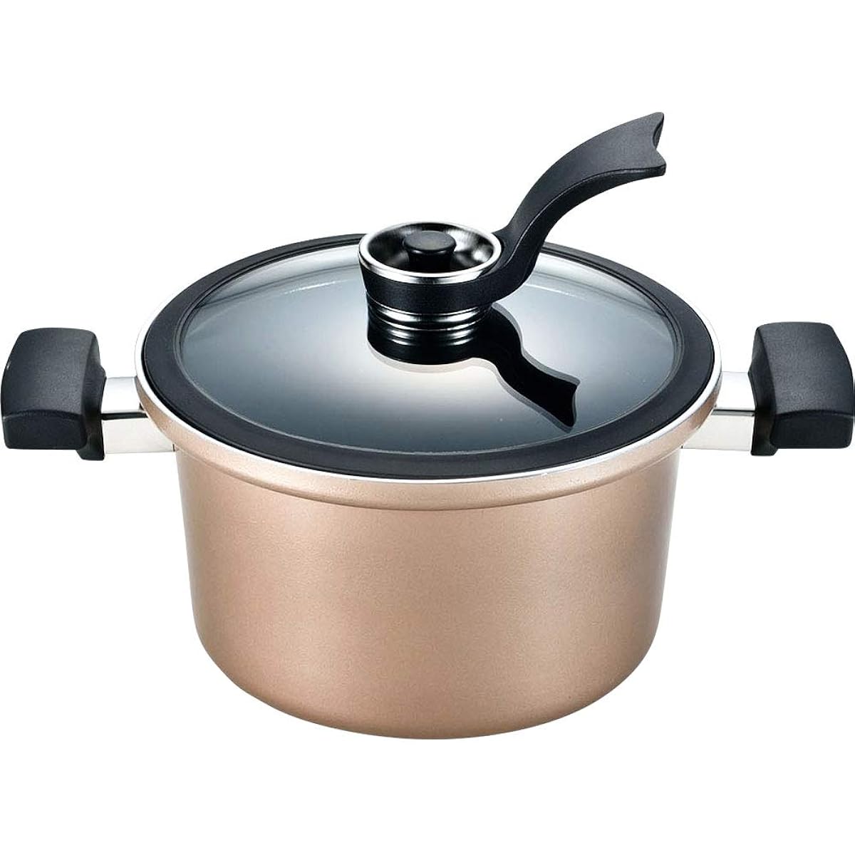 Wahei Freize Decompression Pot, Stew Cooking, Vacuum Stew Pot, Bistoni, 19cm, IH Compatible, Ceramic Processing MA-9594 Champagne Beige