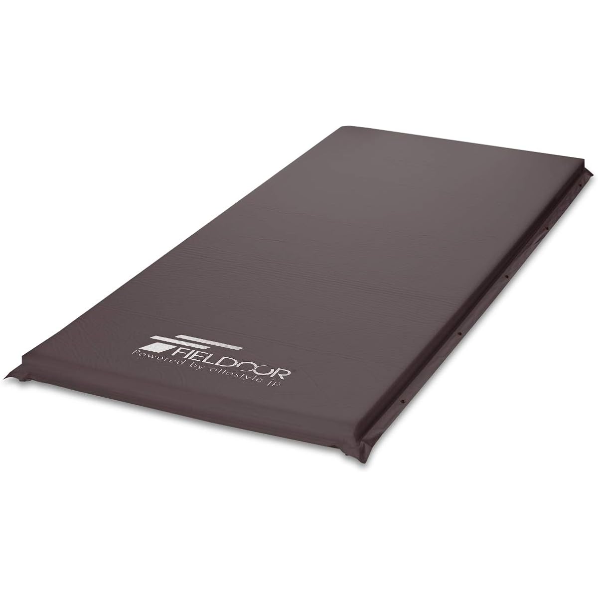 FIELDOOR Car Sleeping Mat 10cm Thick [M Size/Brown] Automatic Inflating Mattress Connectable High Density Urethane Foam Large Valve Air Mat Inflatable Camping Outdoor