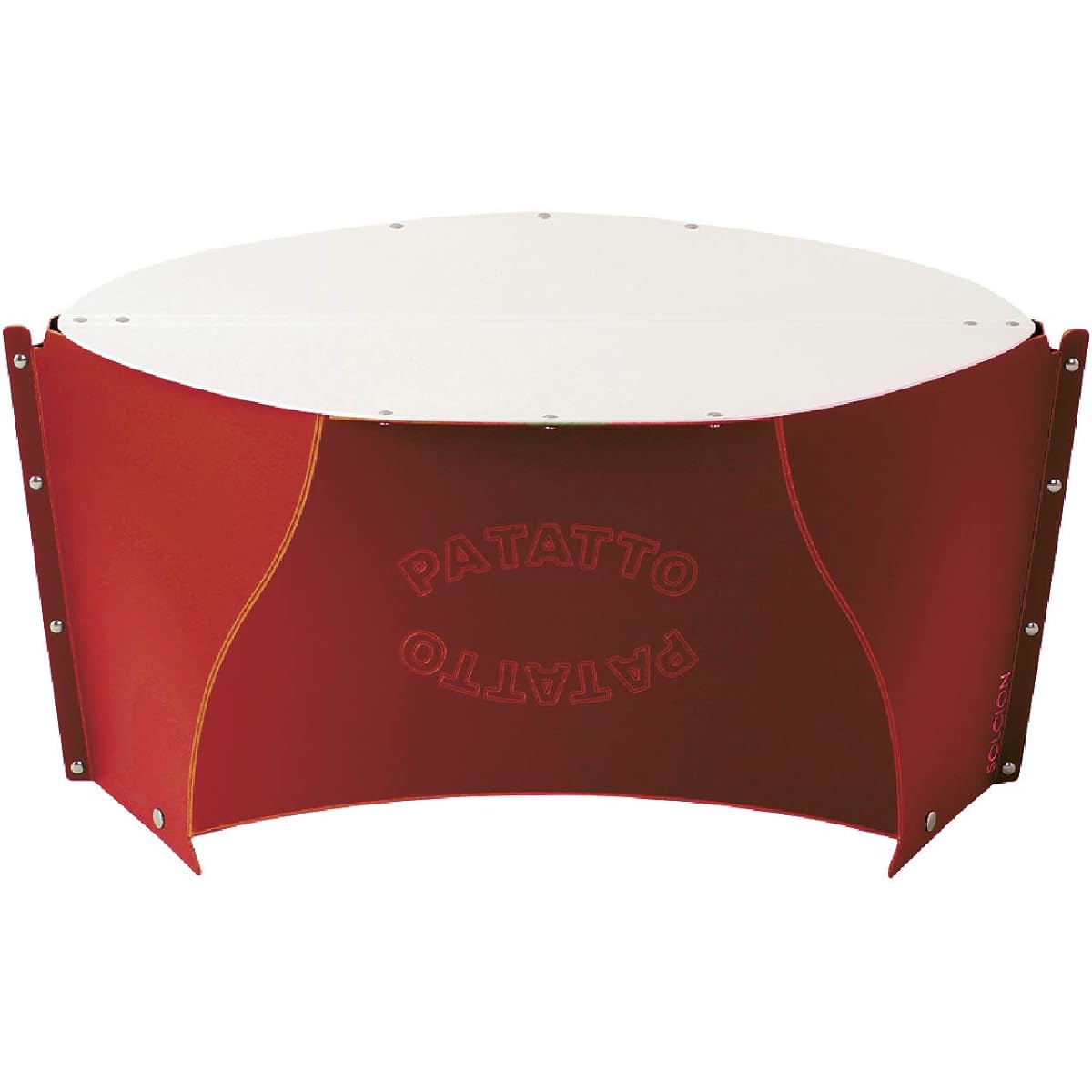 SOLCION Folding Table Patatto Table Red x Pale White PATATTO TABLE Limited Color Limited Color Space Saving Portable Outdoor Vacation