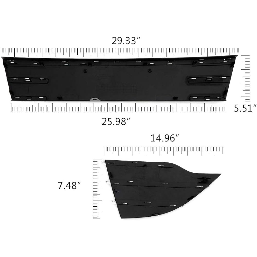 Cheda Front Bumper Grill Bottom Grill Cover 2013-2016 Ford Escape 2015 Black Chrome 2015