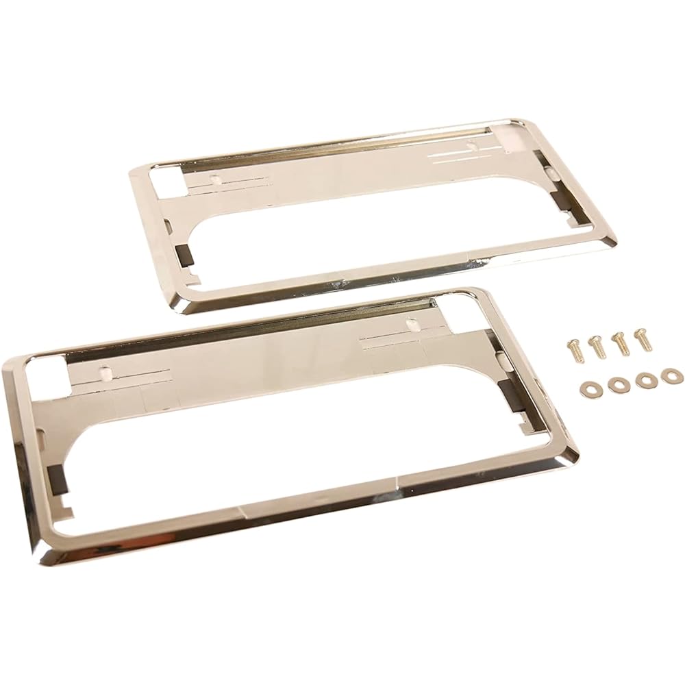 Emerson EM-216 Dress-up Number Frame, Chrome Plated, Set of 2 Front and Rear, Pre-attached Type, Compliant with Vehicle Inspection & Number Frame Standards Act, Suitable for Regular Cars and Light Vehicles, Includes Anti-Vibration Pad