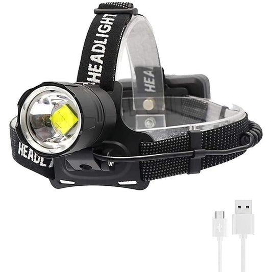 8000 lumen rechargeable headlamp, XHP70.2 super bright powerful LED headlamp, focus adjustment 3 modes waterproof headlight, power bank function for camping bike hiking