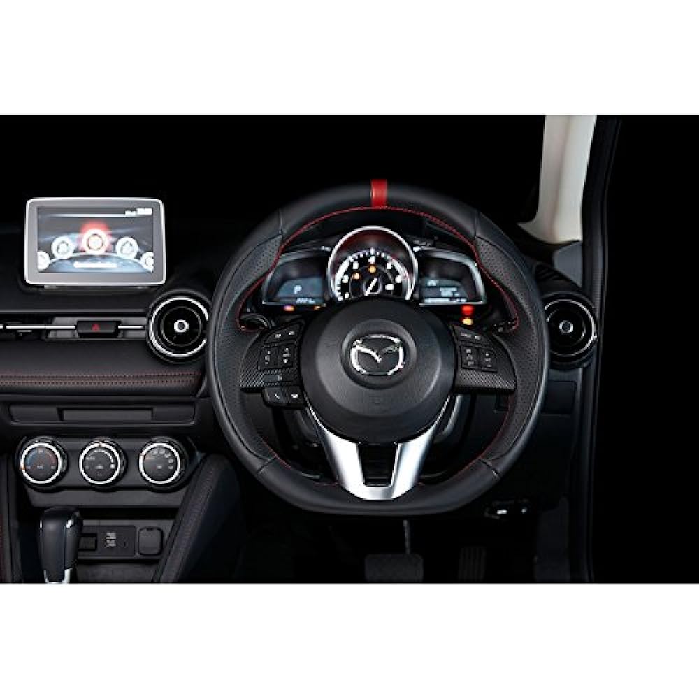 DAMD Steering wheel for Mazda vehicles SS360-M Nappa leather x red stitching [SS360M1]