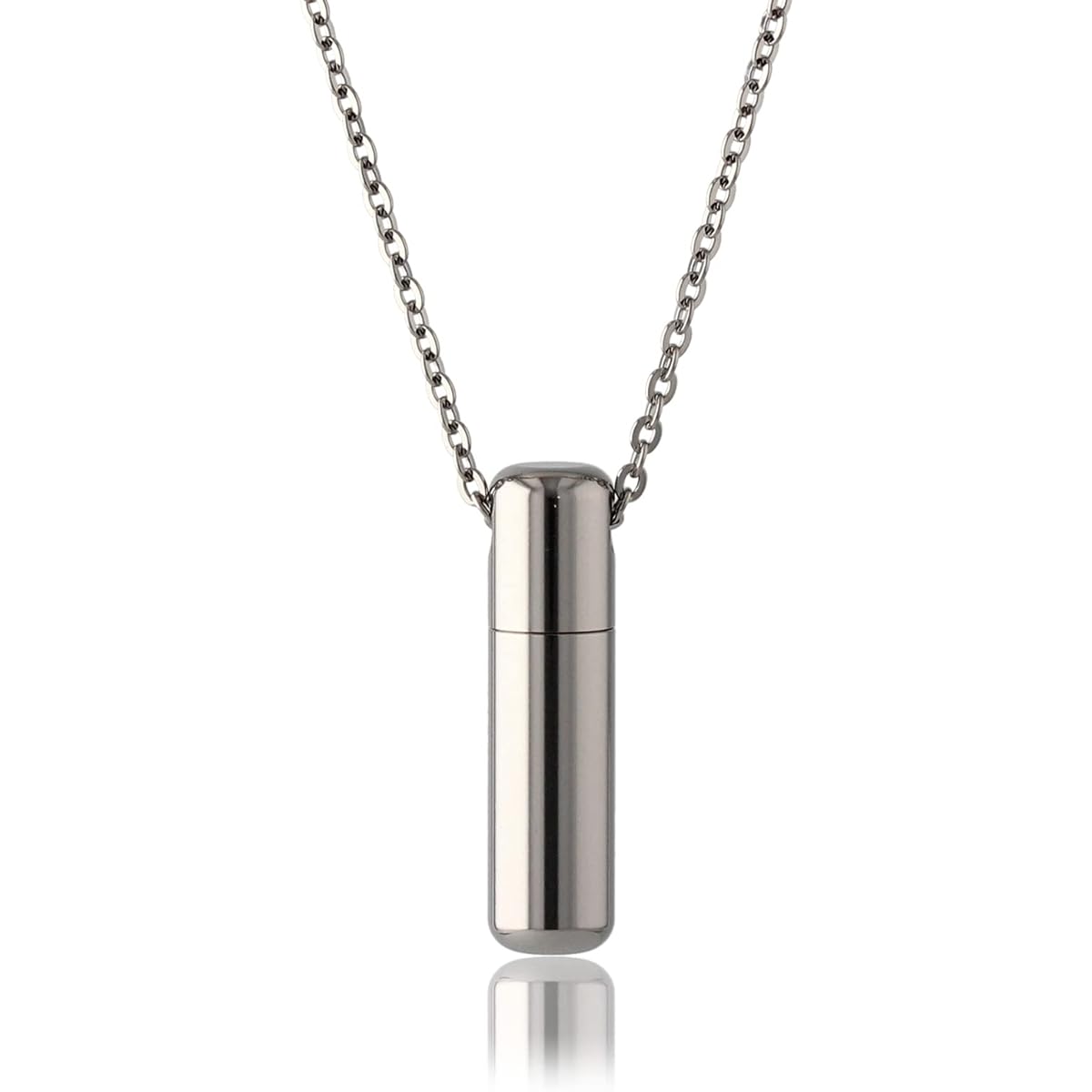 leger Name Engraved Pure Titanium Memorial Necklace Made in Japan Skin-friendly Rust-resistant Lightweight Waterproof Heat Resistant Engraved Ashes Pendant Necklace Simple Regier 50cm ~ 70cm PC40-1 [2 lines/4 lines engraving possible]