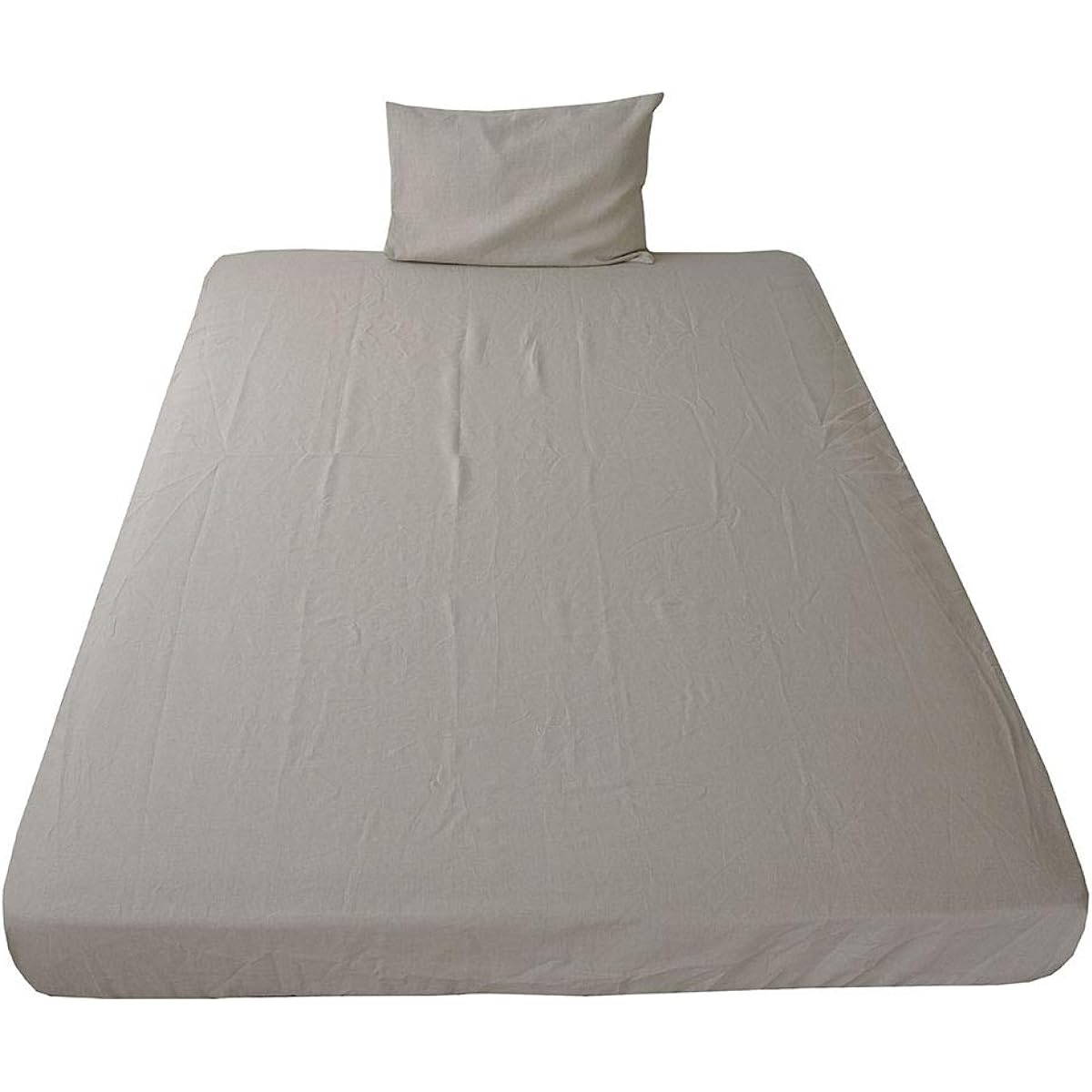 Single Size Linen Flat Sheet + Pillow Case 2 Piece Set for Bedding Made in Japan Hemp 100% Linen [Lino] (BE/Beige)