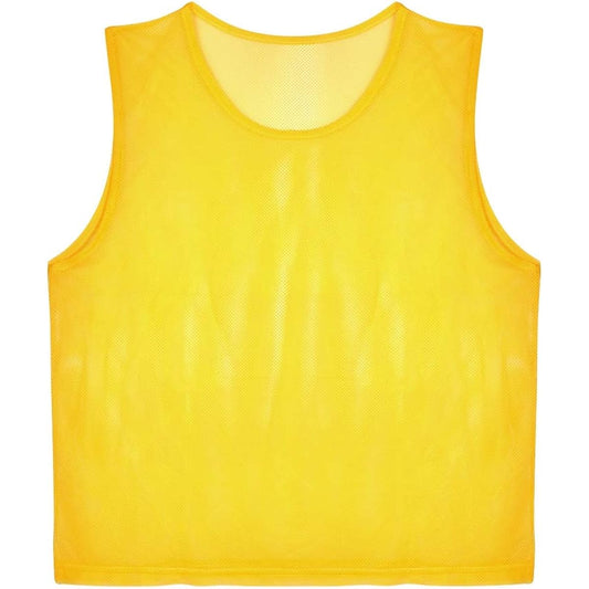 [12 pieces/set] Bibs Mesh Bibs Junior Bibs Adult Bibs Soccer Football Vest Unisex Breathable Practice Match Team Practice Event Volunteer Club Jersey (Yellow) Product Name