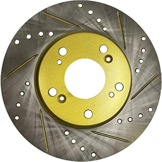 Fuji Brake Machinery Co., Ltd. Spirit Gold Drilled Slit Disc Brake Rotor 306S008DSR/L