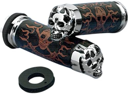 Drag Specialties SKULL Grip for Harley 1984-2004 (excluding touring models after 2008) DS-243255