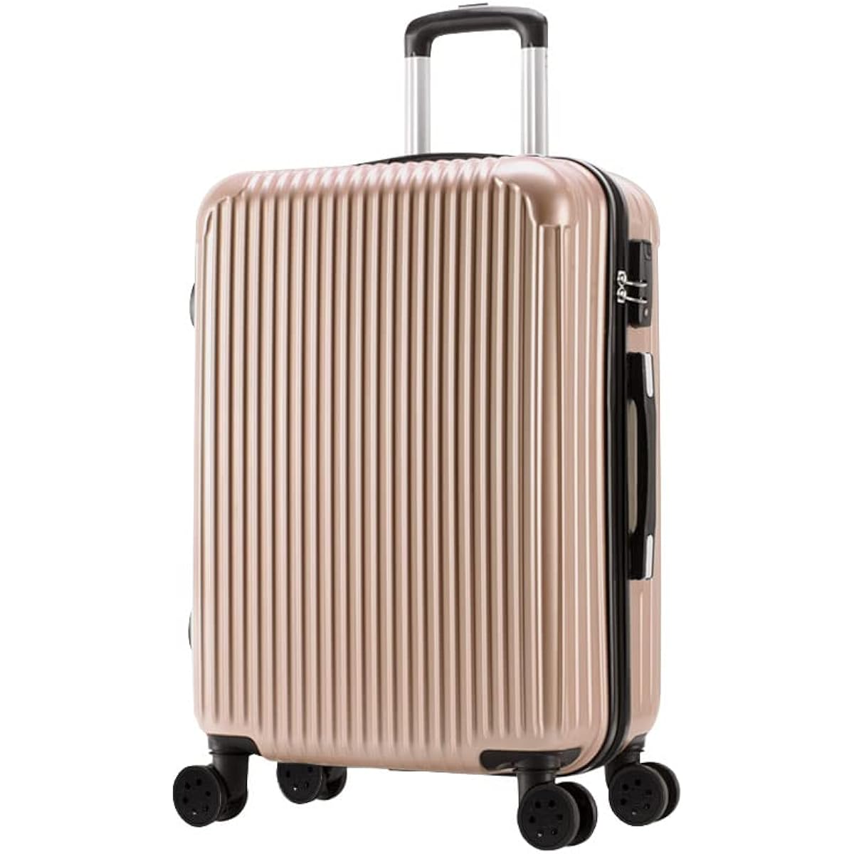 [Chiaki Store] Suitcase Carry Case Carry Bag Large Ultra Light Quiet 360 Degree Rotation Double Casters Equipped with TSA Lock PC Material Large Capacity Shockproof Travel Business Business Trip ck-sc101-24-sg (Suitcase Champagne Gold, M Size)