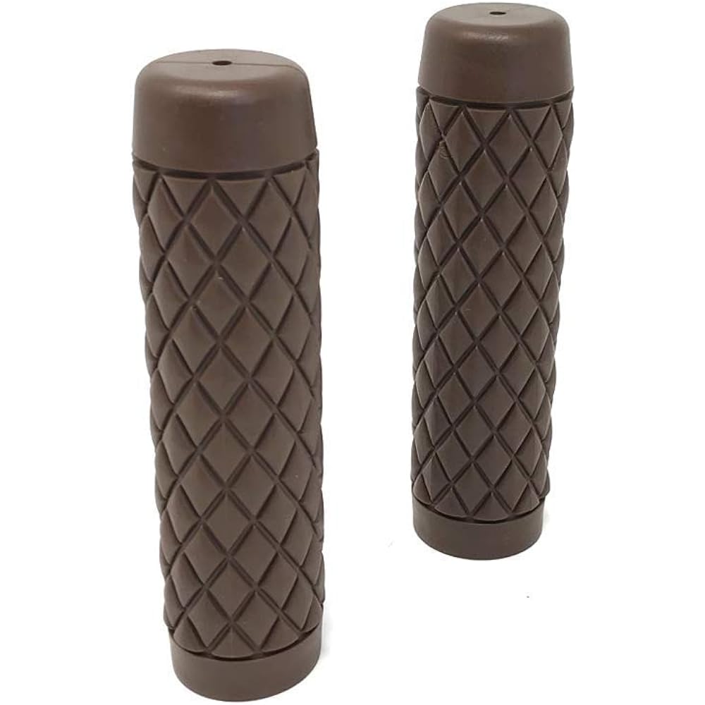 Motorcycle hand grip 22mm (7/8 inch) brown scrambler brat bike soft touch