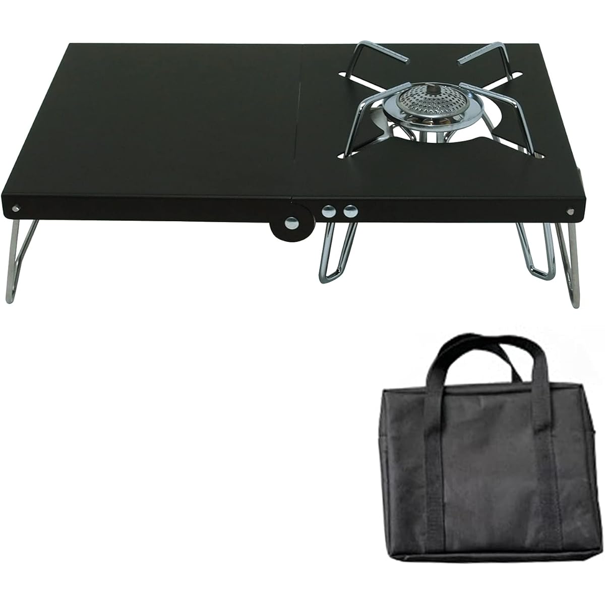 USK STORE ST-340 ST-310 Heat Shield Table Foldable Ultra Lightweight 310g Compact Storage Bag Included Heat Shield Table (Black)