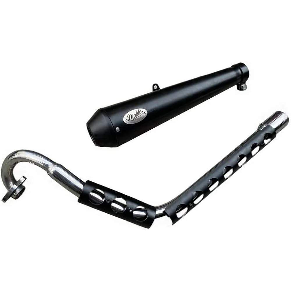 Honda Hunter Cub CT125 Black & Chrome Muffler CT12 Diablo Custom Works Black/Chrome End Tube For CT125