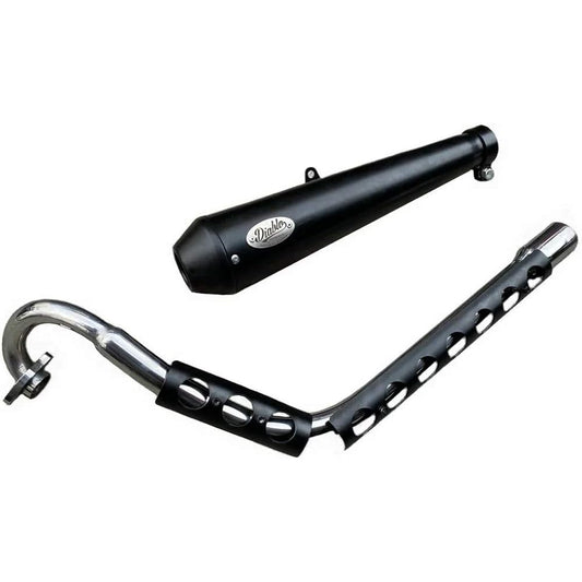 Honda Hunter Cub CT125 Black & Chrome Muffler CT12 Diablo Custom Works Black/Chrome End Tube For CT125