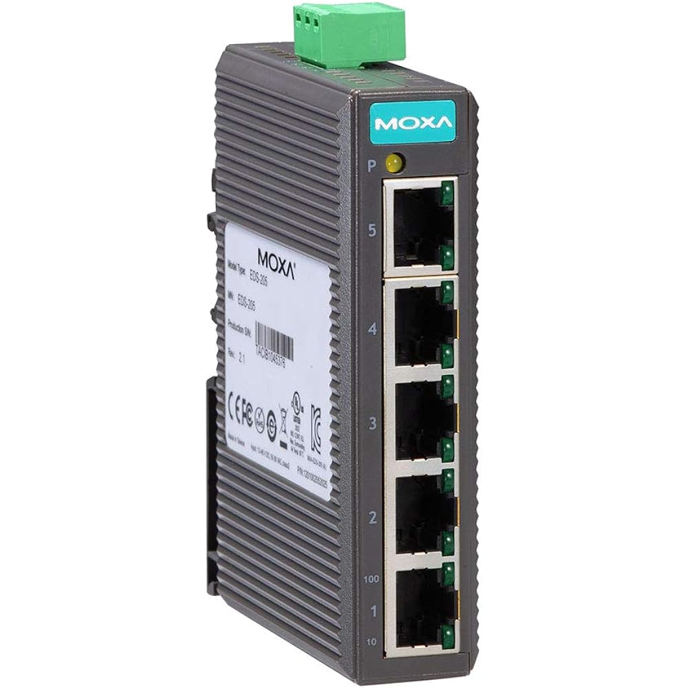 MOXA Industrial 5-Port Unmanaged Ethernet Switch EDS-205