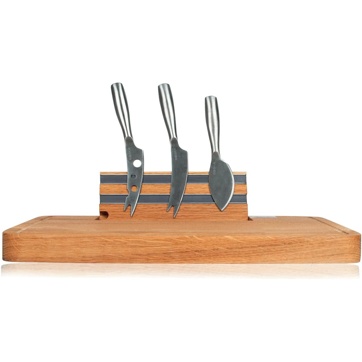 BOSKA Cheese Knife Stainless Steel/Wood 34.2x25x3.7cm Cheese Knife & Magnetic Board Set 320083