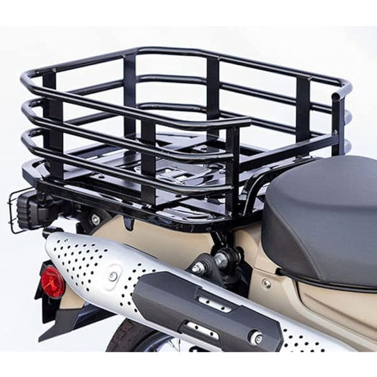 Kijima Motorcycle Rear Rack Rear Box CT125 Hunter Cub Length 440 x Width 370 x Depth 150mm Maximum Loading Capacity 10kg Steel Black Finish HONDA 210-2782