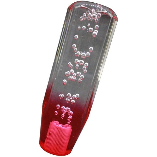 Crystal Shift Knob Foam 150mm Clear/Red with Conversion Adapter for Fuso Super Great Hino Profia Isuzu UD Kuon Quon MM75-3103-CLR