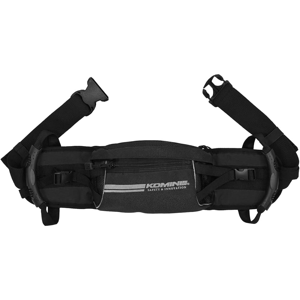 [Komine] Motorcycle SA-036 Tandem Waist Bag Reflective Black Free