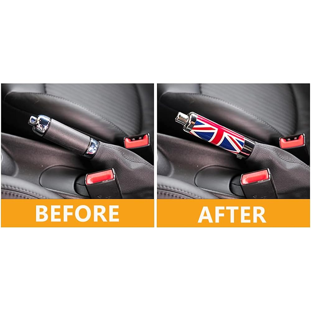 QIDIAN Car Steering Wheel Emergency Handbrake Knob Lever Trim Cover Tube Cooper Clubman R55 R52 R53 R55 R56 R57 R58 R59 Hatch Styling Accessories