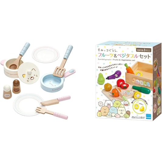 [Kawada Sumikkogurashi Toy Set] Sumikkogurashi Play Set SG-02 + Sumikkogurashi Fruit & Vegetable Set SG-03