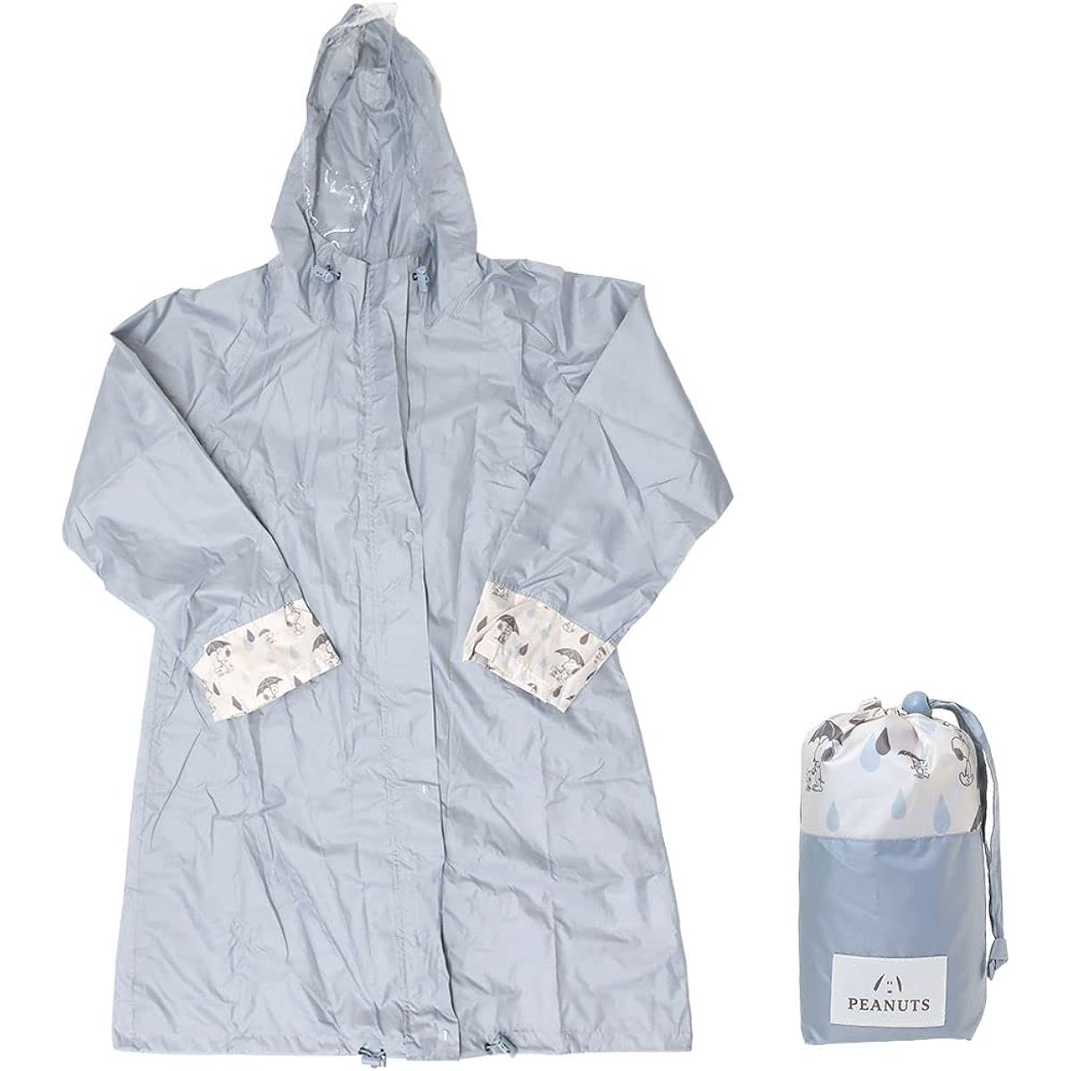 [Kamio Japan] Rain Poncho Snoopy Rainwear Umbrella Light Blue