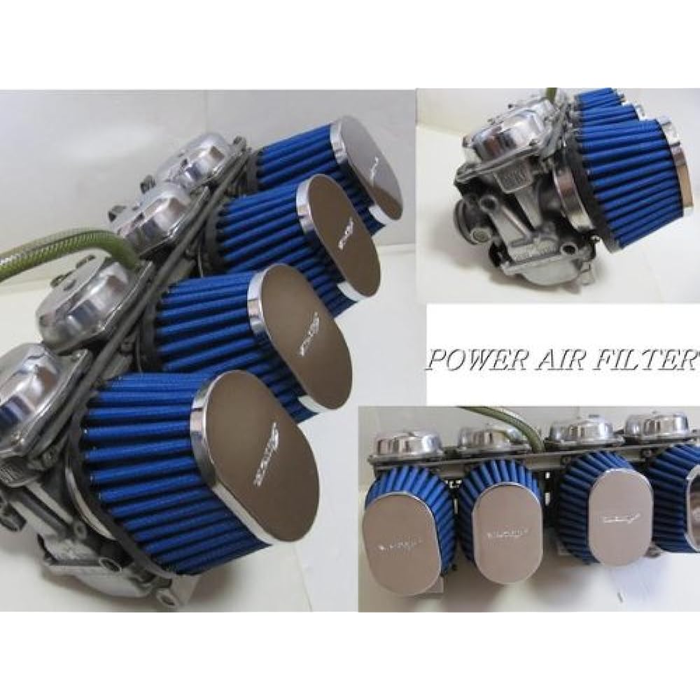 Power filter (blue) φ55 x 4 piece set GPZ900R Zephyr 1100 ZRX1200R ZRX1100 Z1000J XJR1300 Z-1R SIMOTA oval power filter