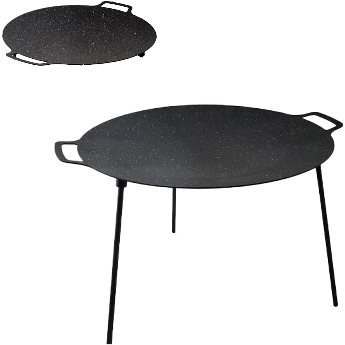 le lien Griddle Pan Camping Multi Griddle Bonfire Stand Compact Multi Griddle Pan Fire Disc Fire Grill (Diameter 41cm)