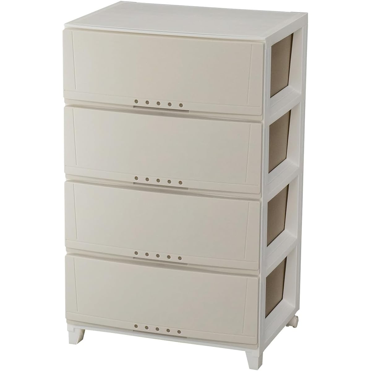 Tenma 5404 Durable Chest Room Case with Stopper to Prevent Drawers from Falling Out, Chest, Dresser, Cappuccino, 4 Tiers, Width 54 x Depth 42 x Height 88 cm