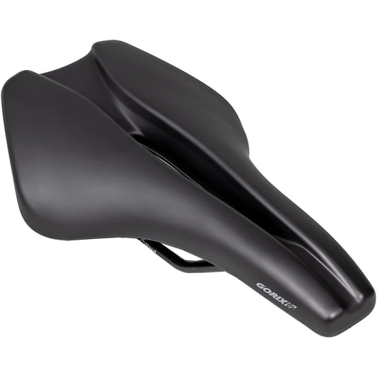 GORIX Saddle Bicycle [Wide shape and short nose for comfortable sitting] Road bike short saddle, soft pad, shock absorption, bicycle saddle replacement (GX-SA710)