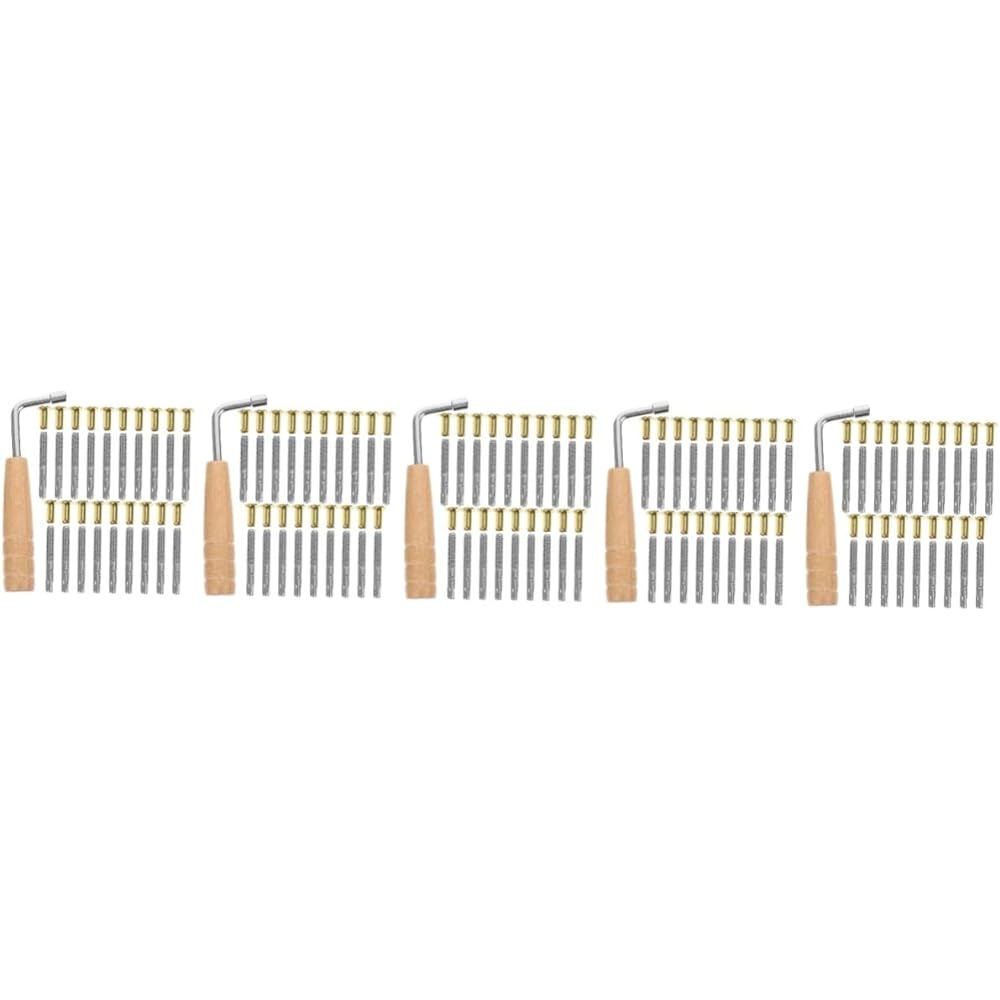 Homoyoyo 5 Sets Lyre Accessories Harp Tuning Hammer Zither Tuning Pin Lyre Harp Part Piano Tuner Spanner Lyre Harp Pin Nail Harpsichord Tuning Pin