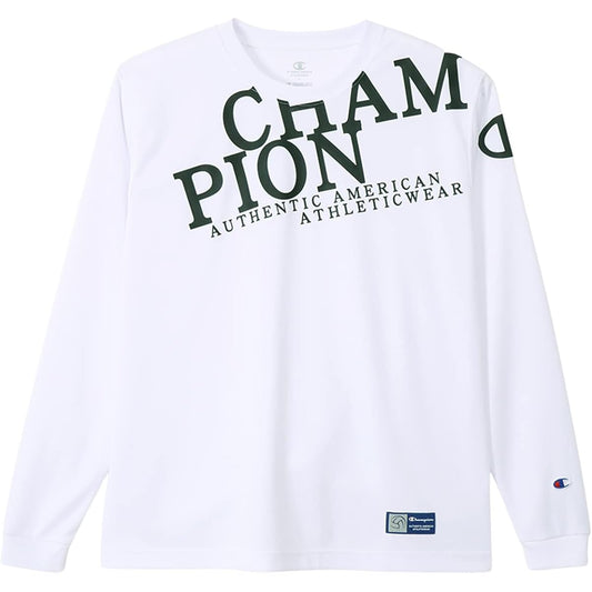Champion C3-YV411 Men's T-Shirt, Long Sleeve, Round Neck, Antibacterial and Odor Resistant, Quick Drying, One Point Logo, Long Sleeve T-Shirt, Volleyball